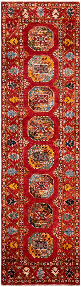 Detail image of 2' 8 x 9' 9 Hand Knotted Kazak Runner Rug