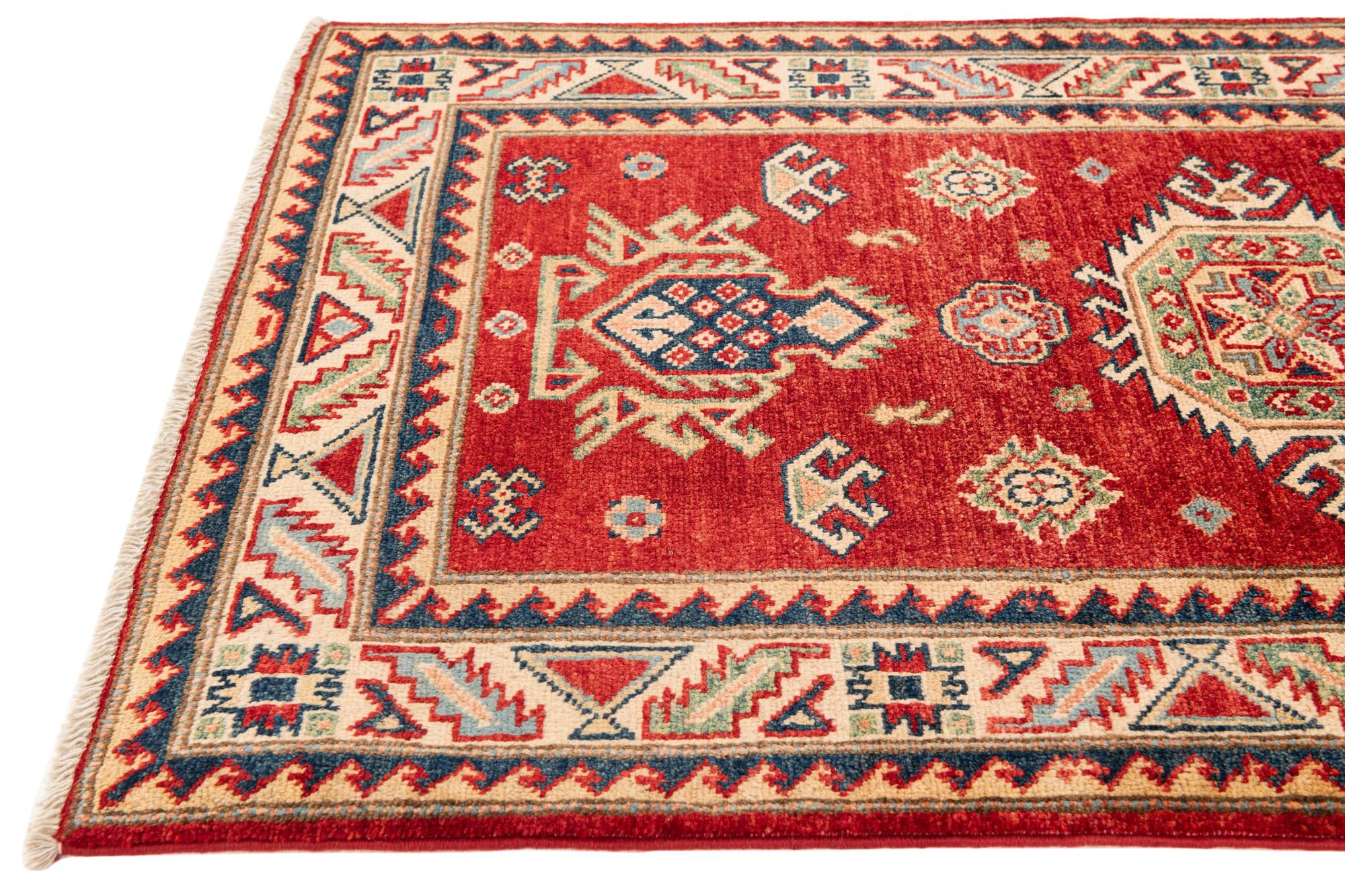 2' 8 x 9' 8 Hand Knotted Kazak Runner Rug