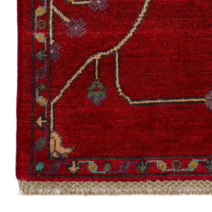 Detail image of 1' 10 x 5' 10 Hand Knotted Kazak Runner Rug