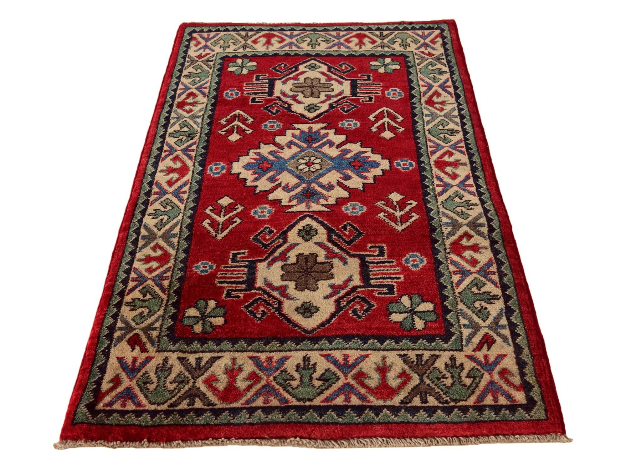 2' 1 x 3' 8 Hand Knotted Kazak Runner Rug