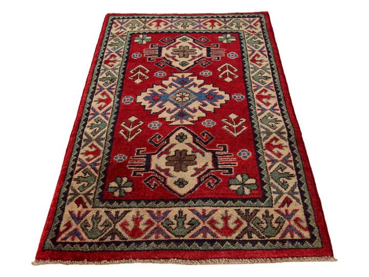 2' 1 x 3' 8 Hand Knotted Kazak Runner Rug