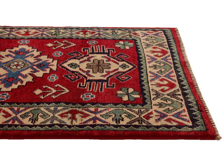 Detail image of 2' 1 x 3' 8 Hand Knotted Kazak Runner Rug