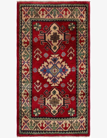 2' 1 x 3' 8 Hand Knotted Kazak Runner Rug