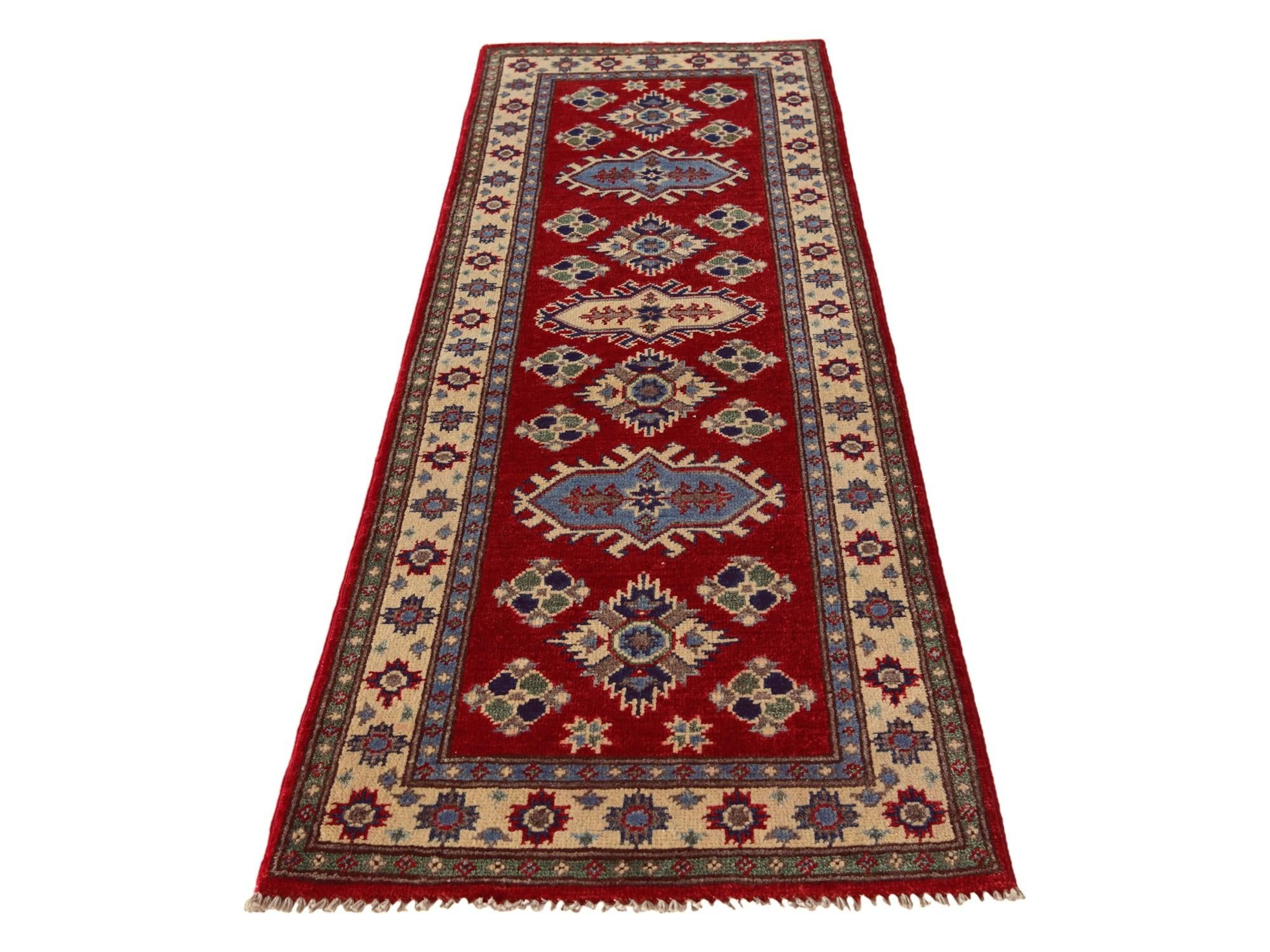 2' x 6' 2 Hand Knotted Kazak Runner Rug