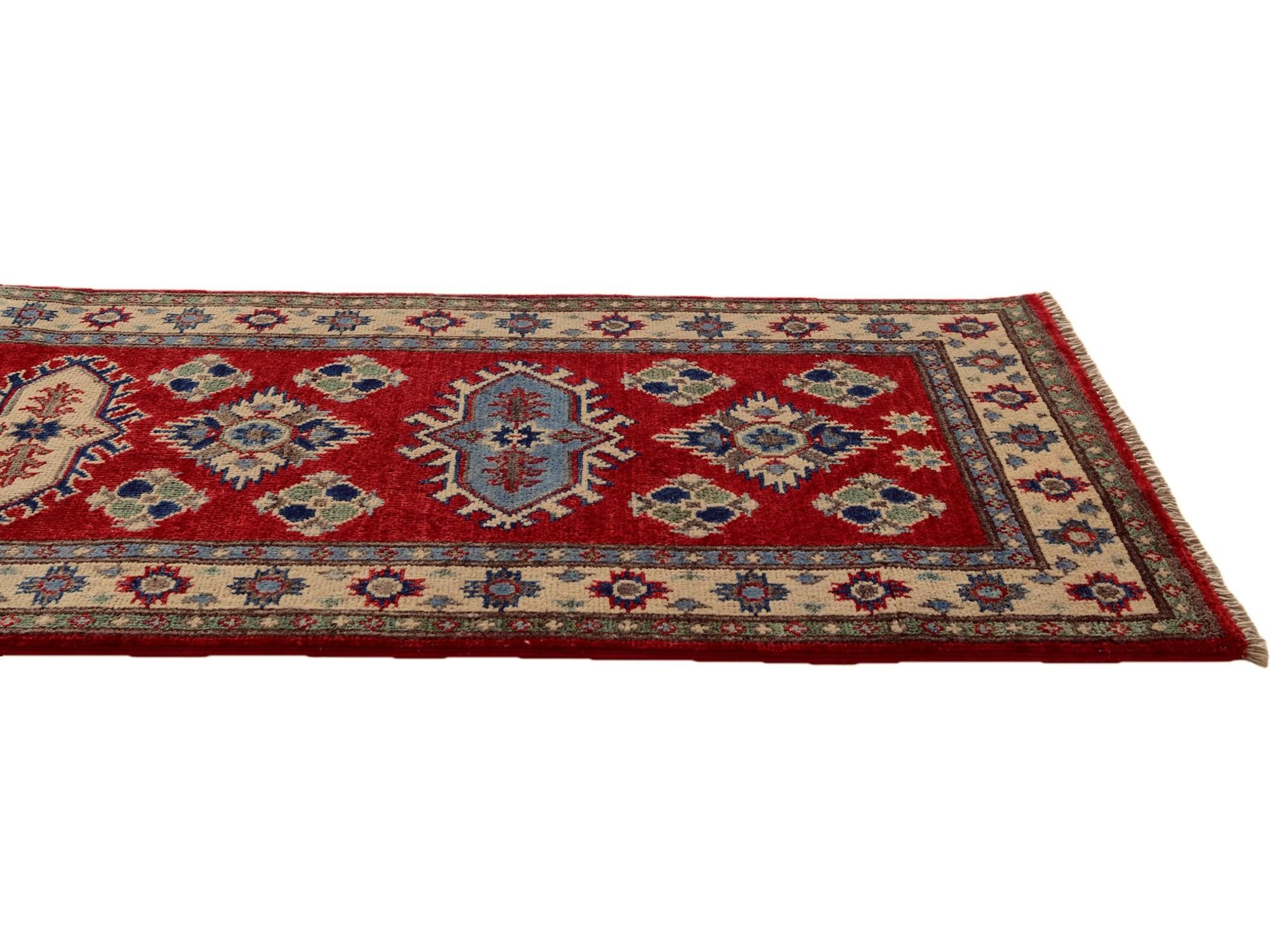 2' x 6' 2 Hand Knotted Kazak Runner Rug