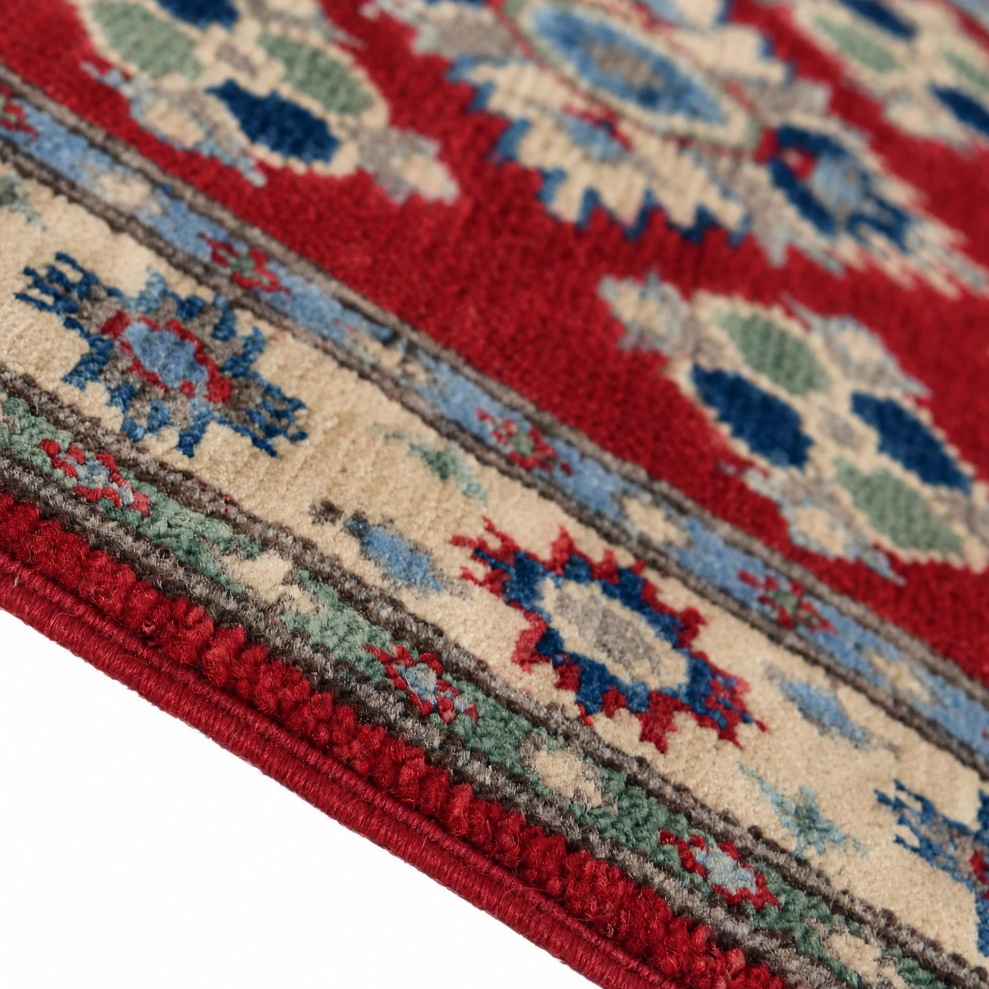 60cm x 190cm Hand Knotted Kazak Runner Rug
