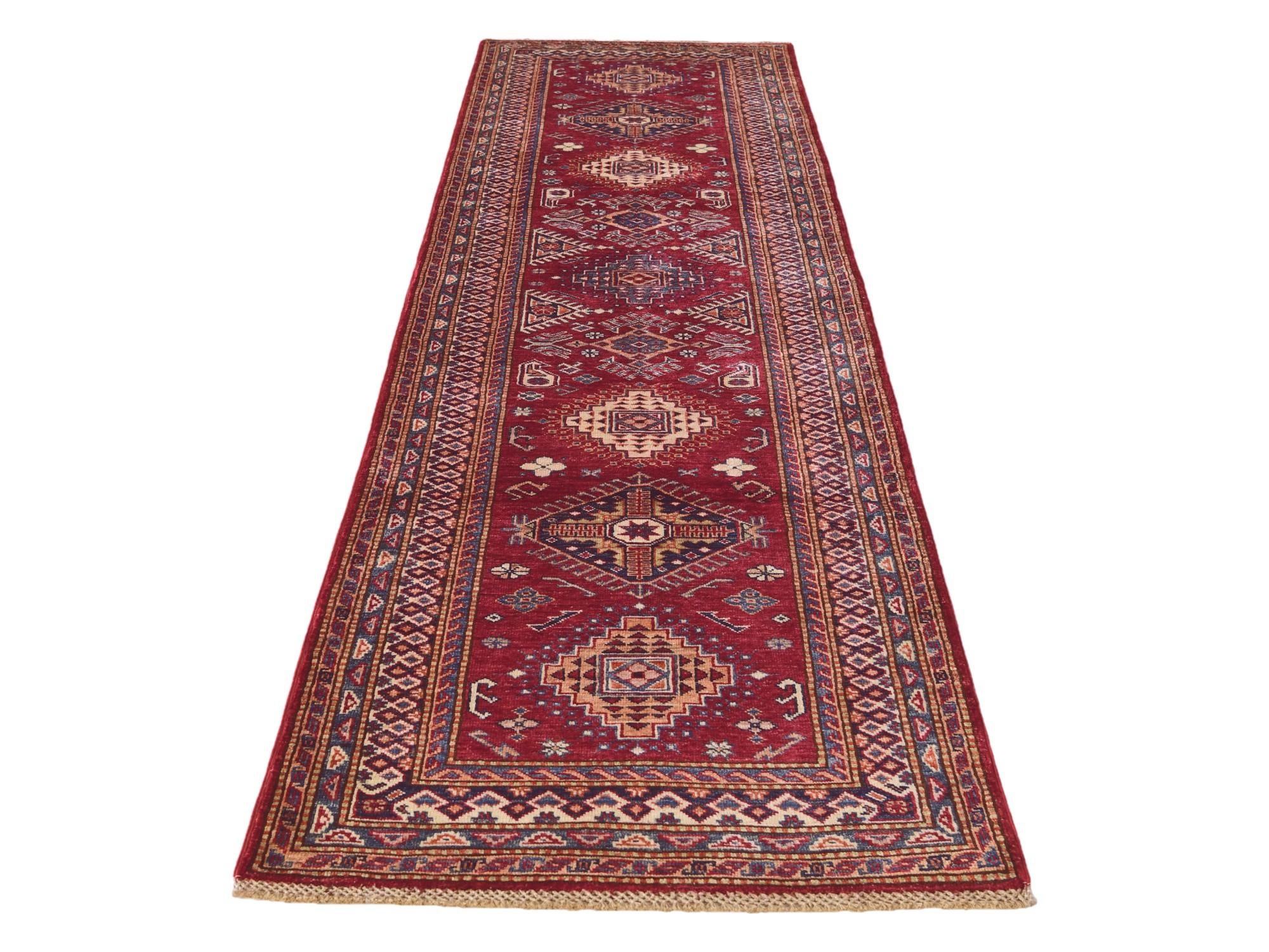 2' 9 x 10' 3 Hand Knotted Kazak Runner Rug