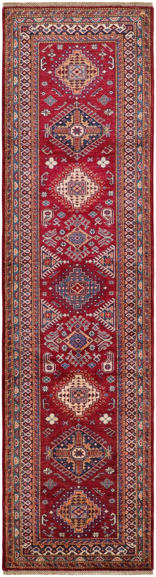 2' 9 x 10' 3 Hand Knotted Kazak Runner Rug