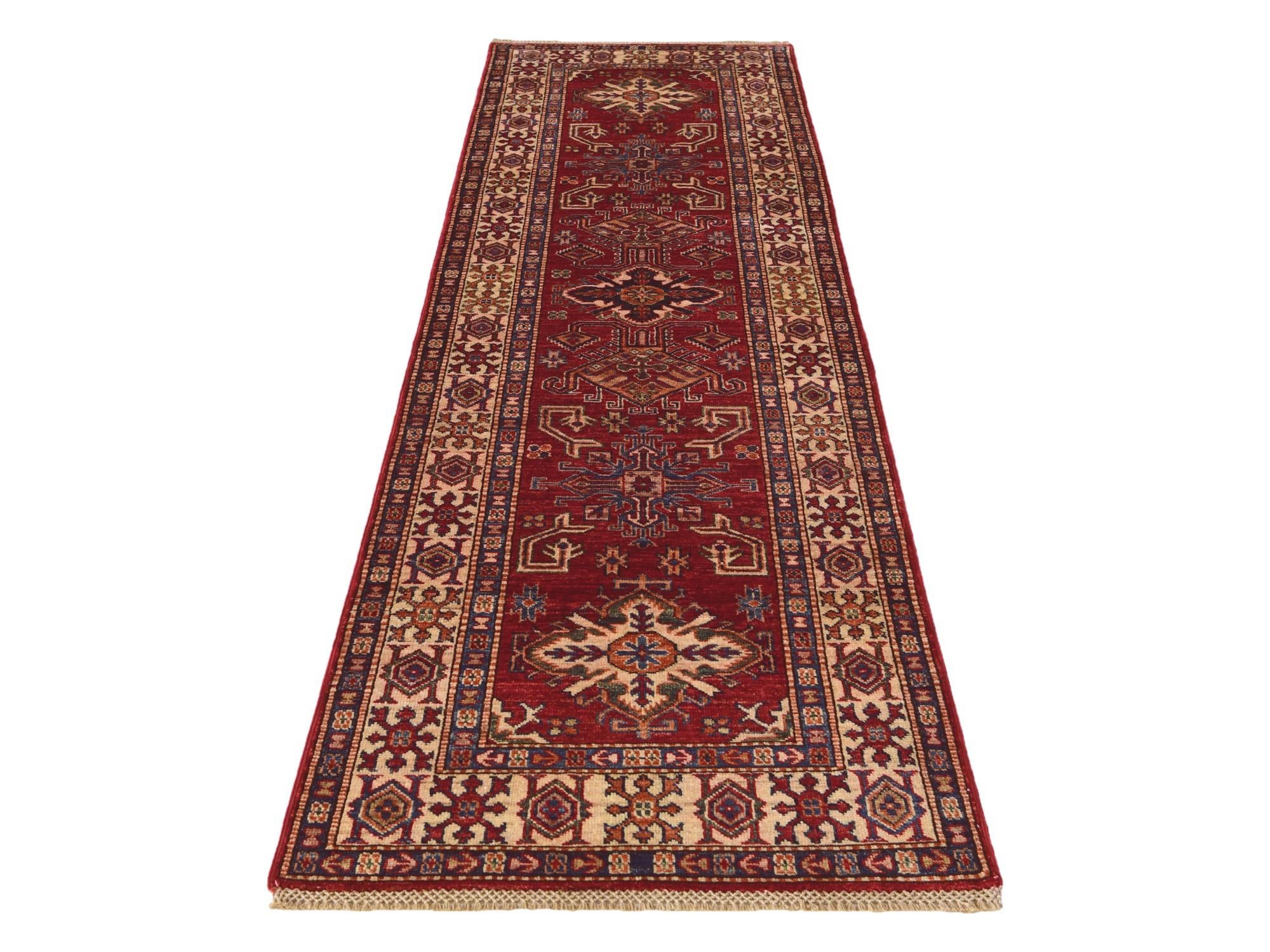 2' 6 x 8' 3 Hand Knotted Kazak Runner Rug