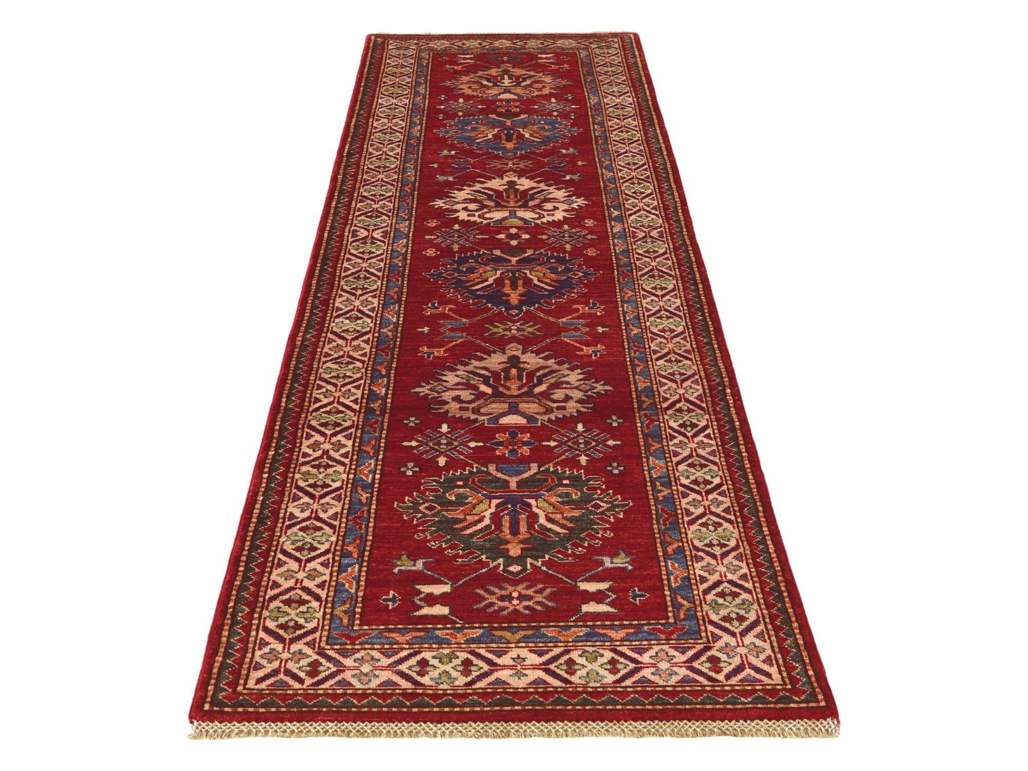 2' 7 x 8' 3 Hand Knotted Kazak Runner Rug