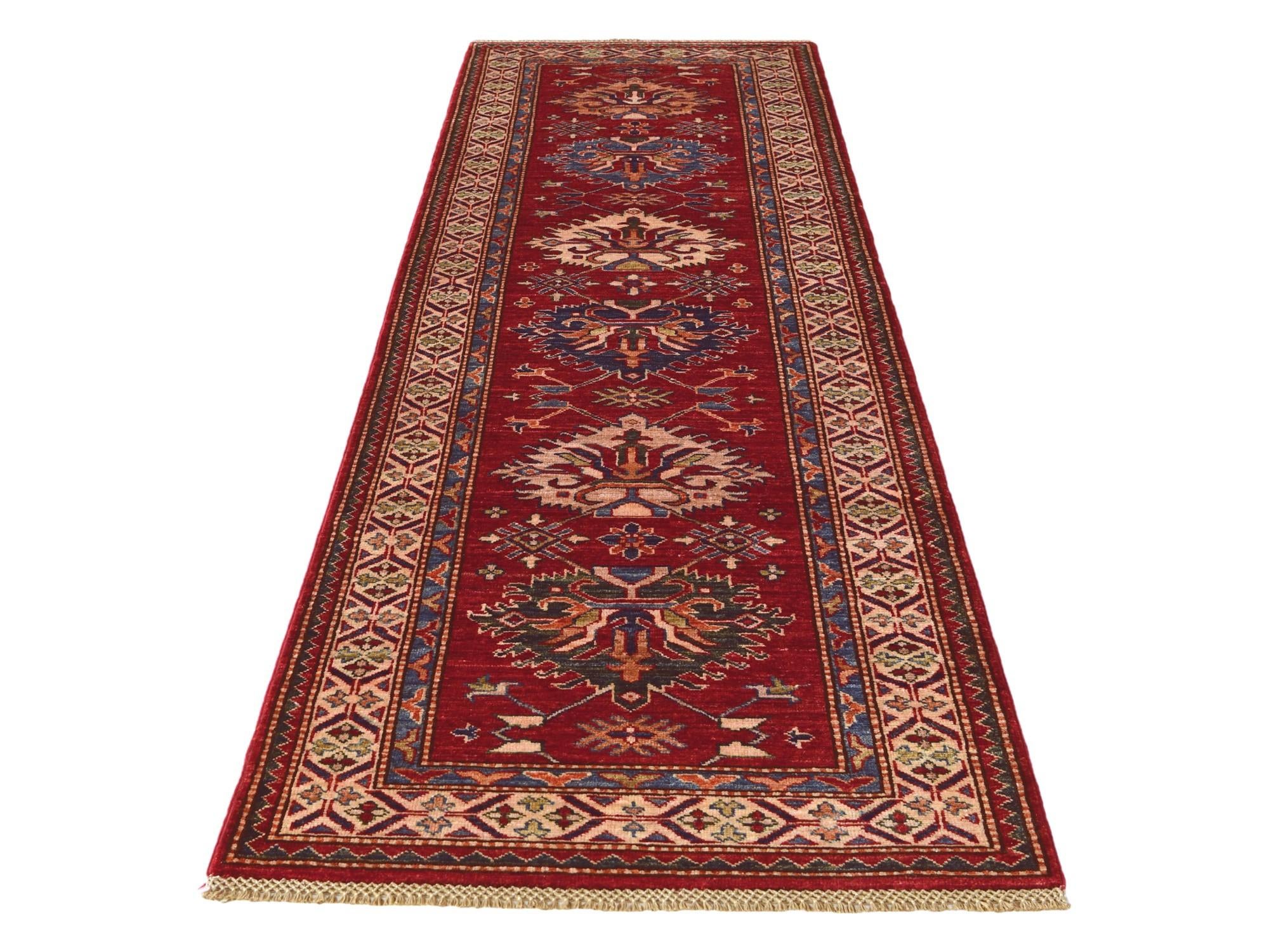 2' 8 x 8' 3 Hand Knotted Kazak Runner Rug
