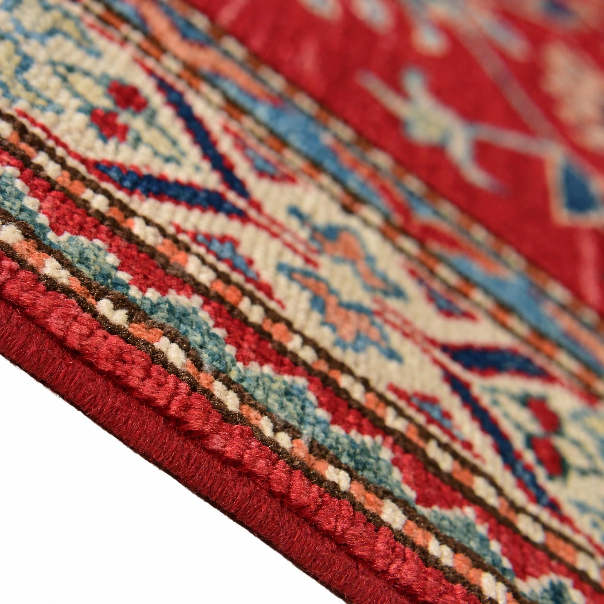80cm x 250cm Hand Knotted Kazak Runner Rug