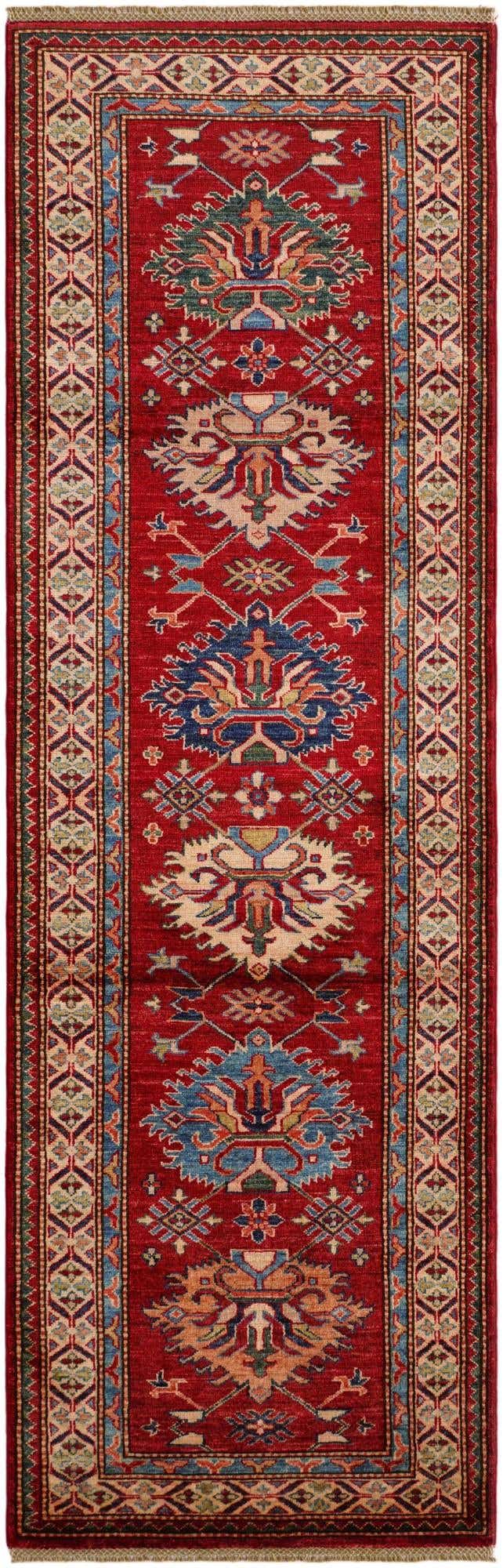 2' 8 x 8' 3 Hand Knotted Kazak Runner Rug