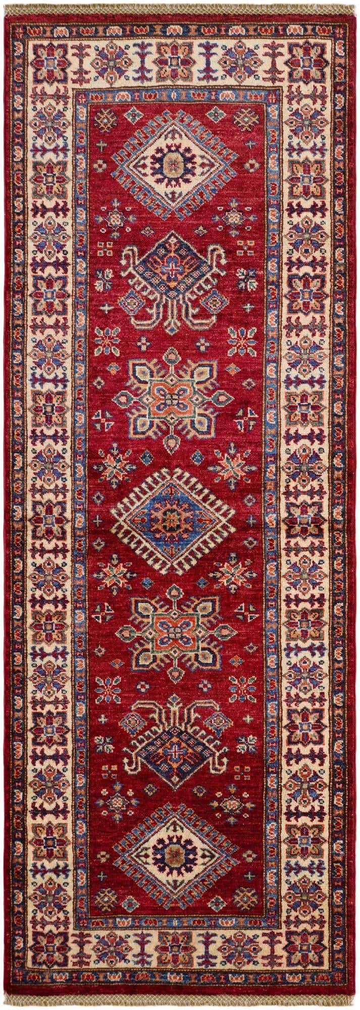 2' 9 x 7' 7 Hand Knotted Kazak Runner Rug