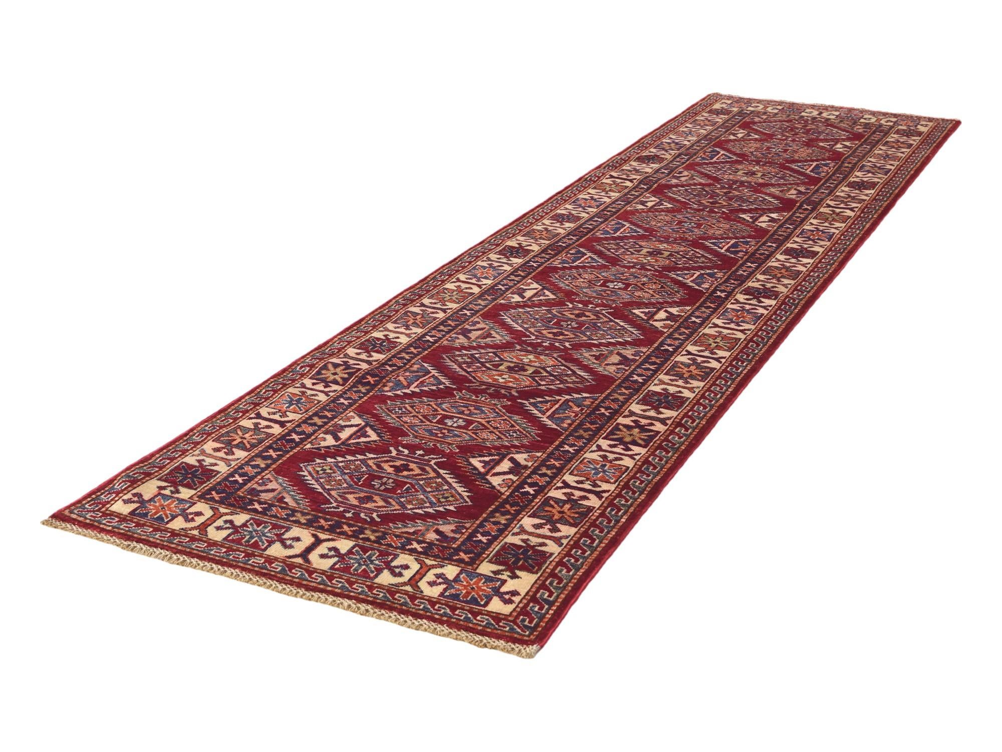 2' 8 x 10' 2 Hand Knotted Kazak Runner Rug