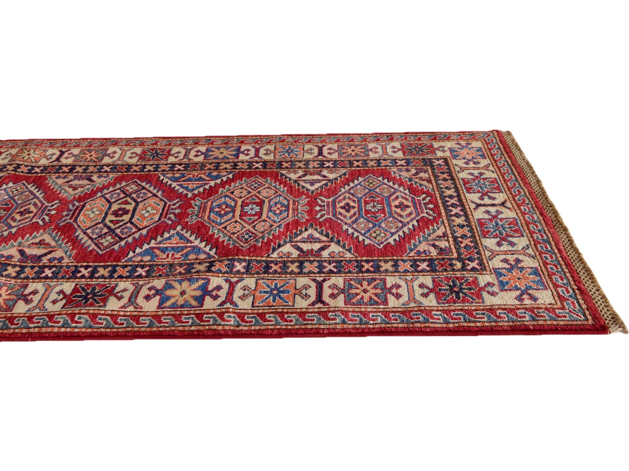 2' 8 x 10' 2 Hand Knotted Kazak Runner Rug
