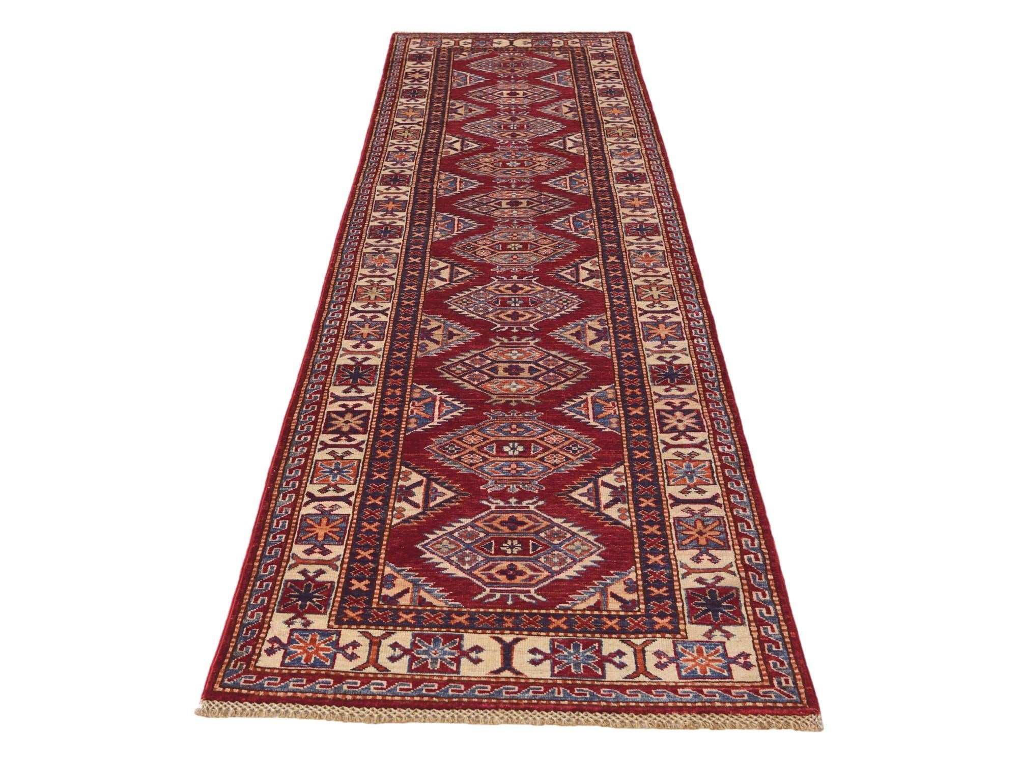 2' 7 x 10' 5 Hand Knotted Kazak Runner Rug