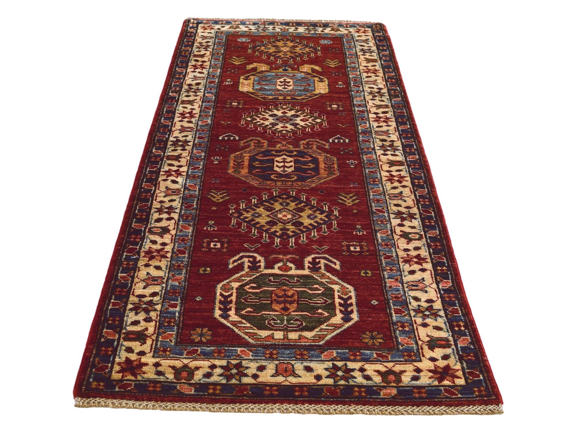 2' 7 x 6' 6 Hand Knotted Kazak Runner Rug