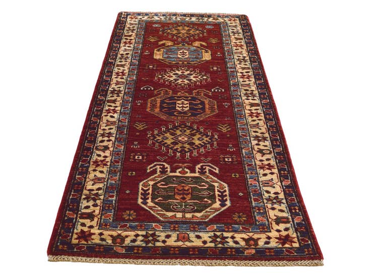 Detail image of 2' 7 x 6' 6 Hand Knotted Kazak Runner Rug