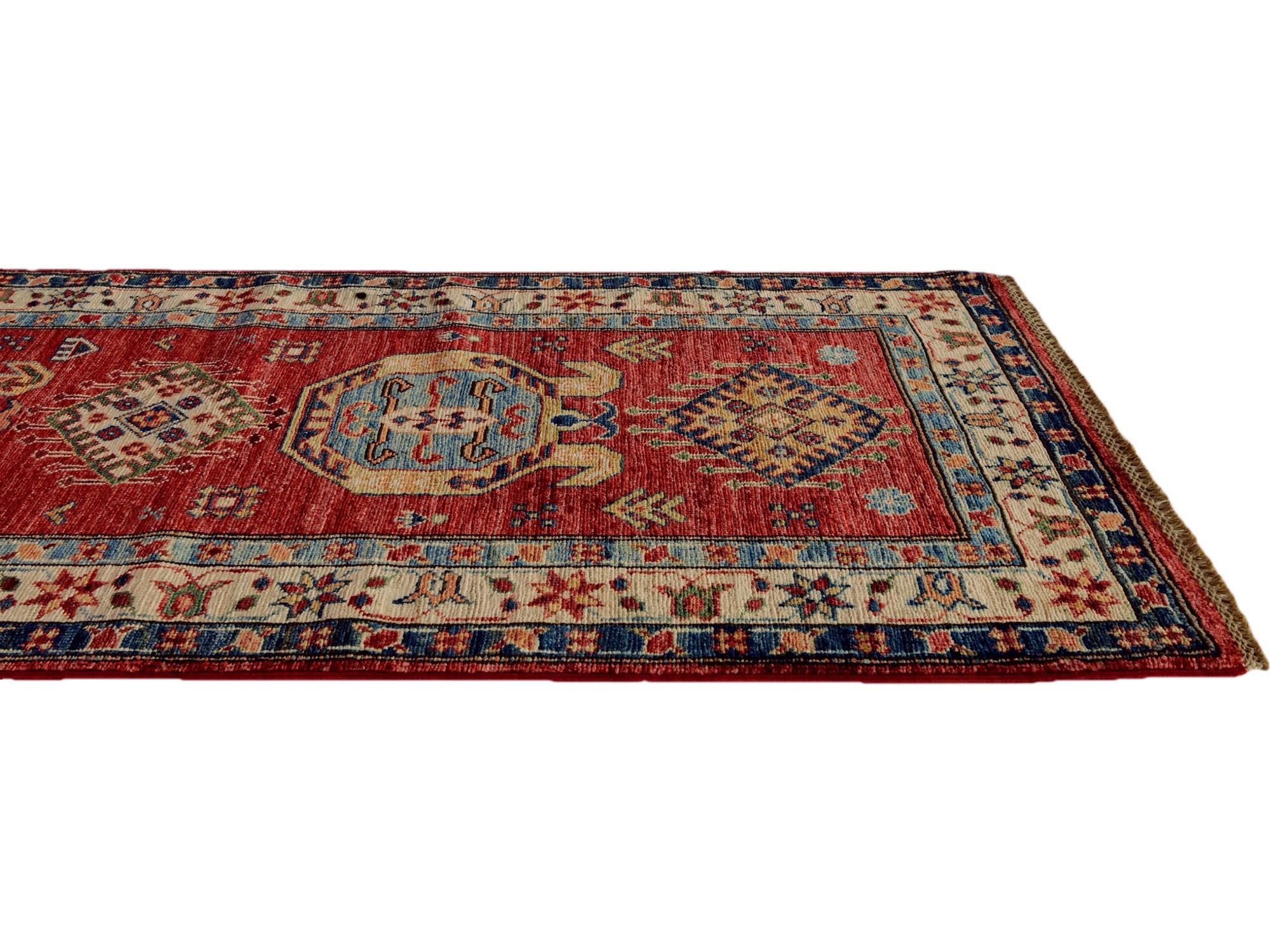 2' 7 x 6' 6 Hand Knotted Kazak Runner Rug