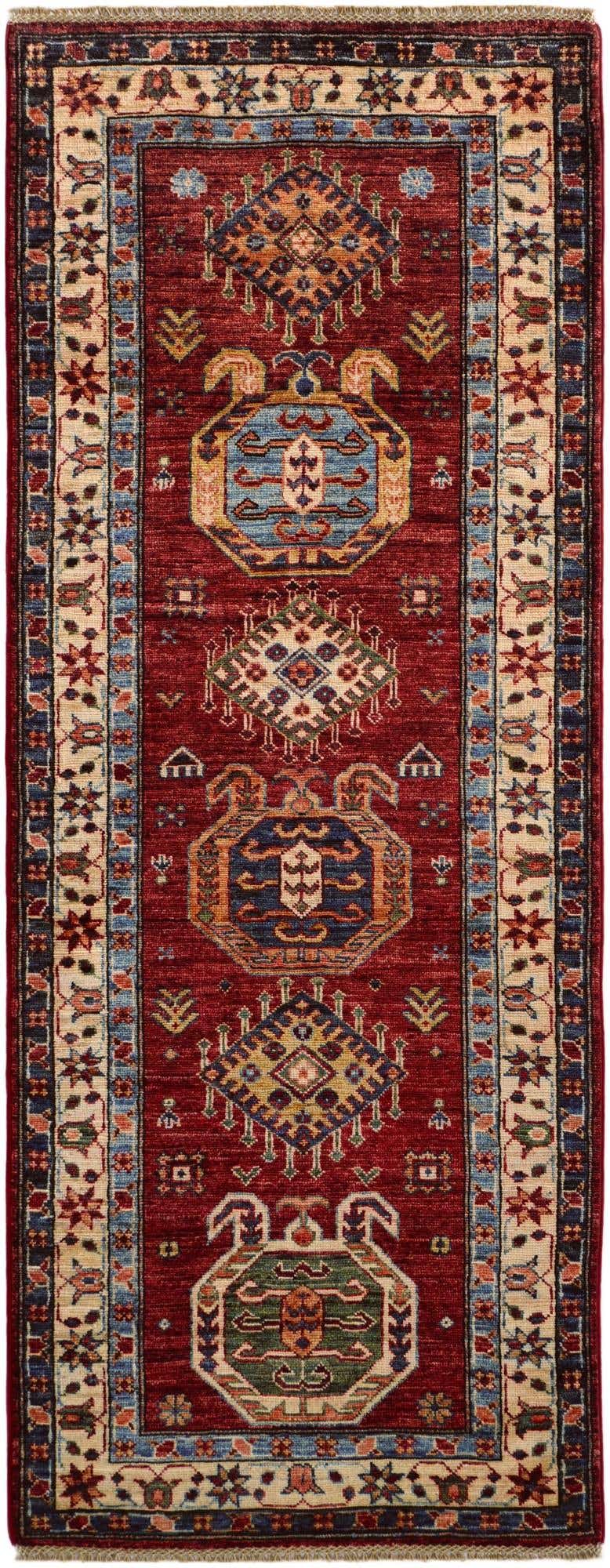 2' 7 x 6' 6 Hand Knotted Kazak Runner Rug