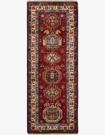 2' 7 x 6' 6 Hand Knotted Kazak Runner Rug