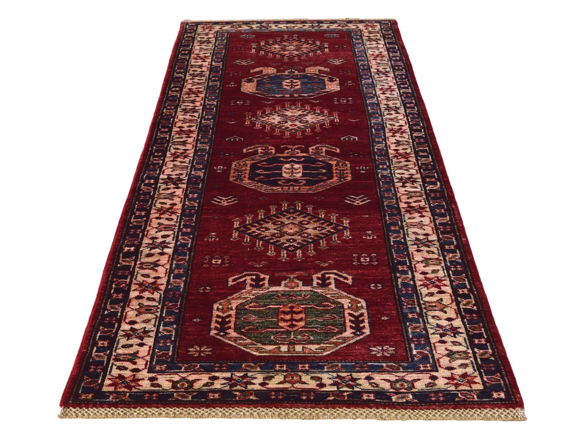 2' 6 x 6' 9 Hand Knotted Kazak Runner Rug