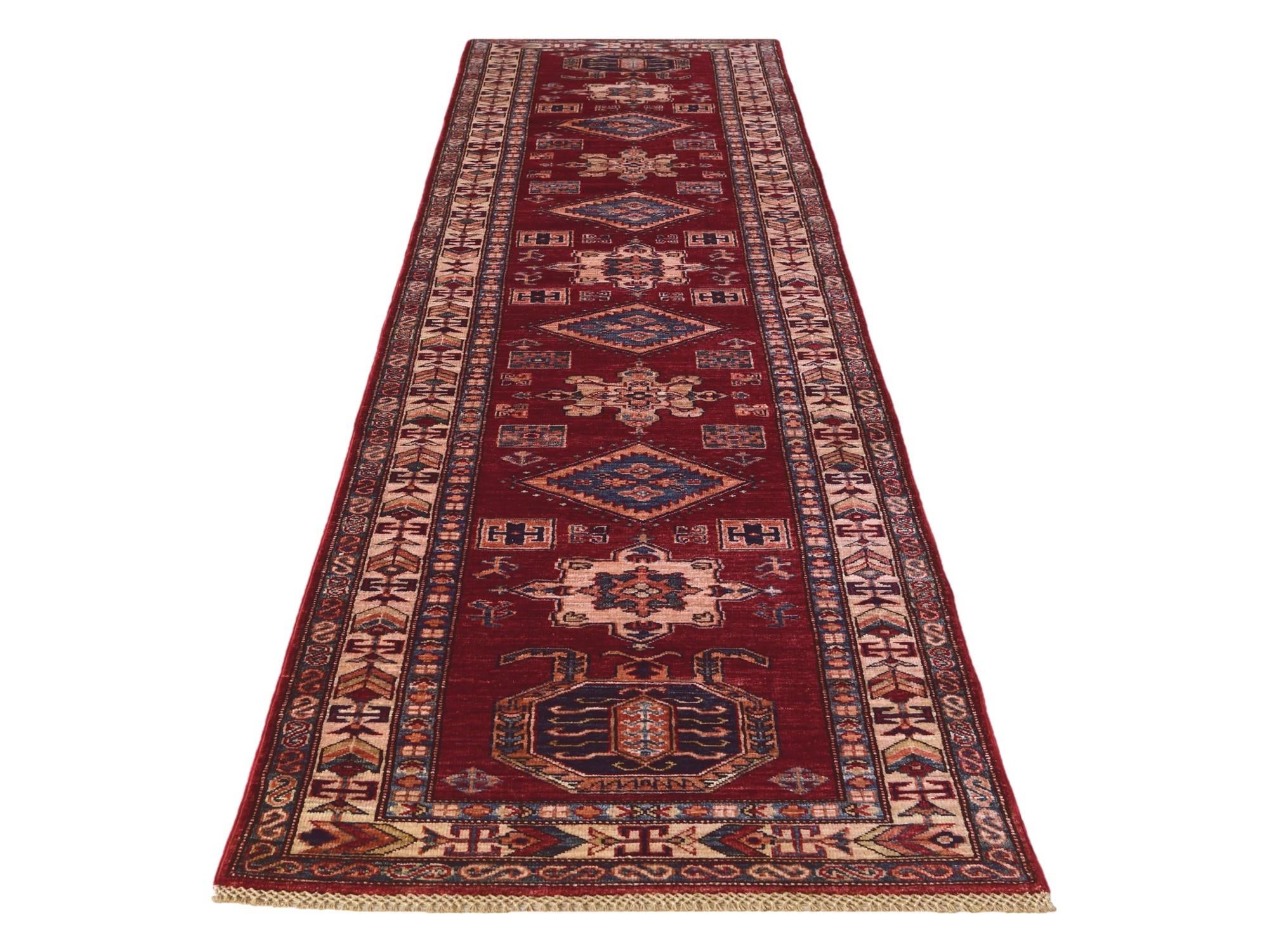 2' 10 x 11' 10 Hand Knotted Kazak Runner Rug