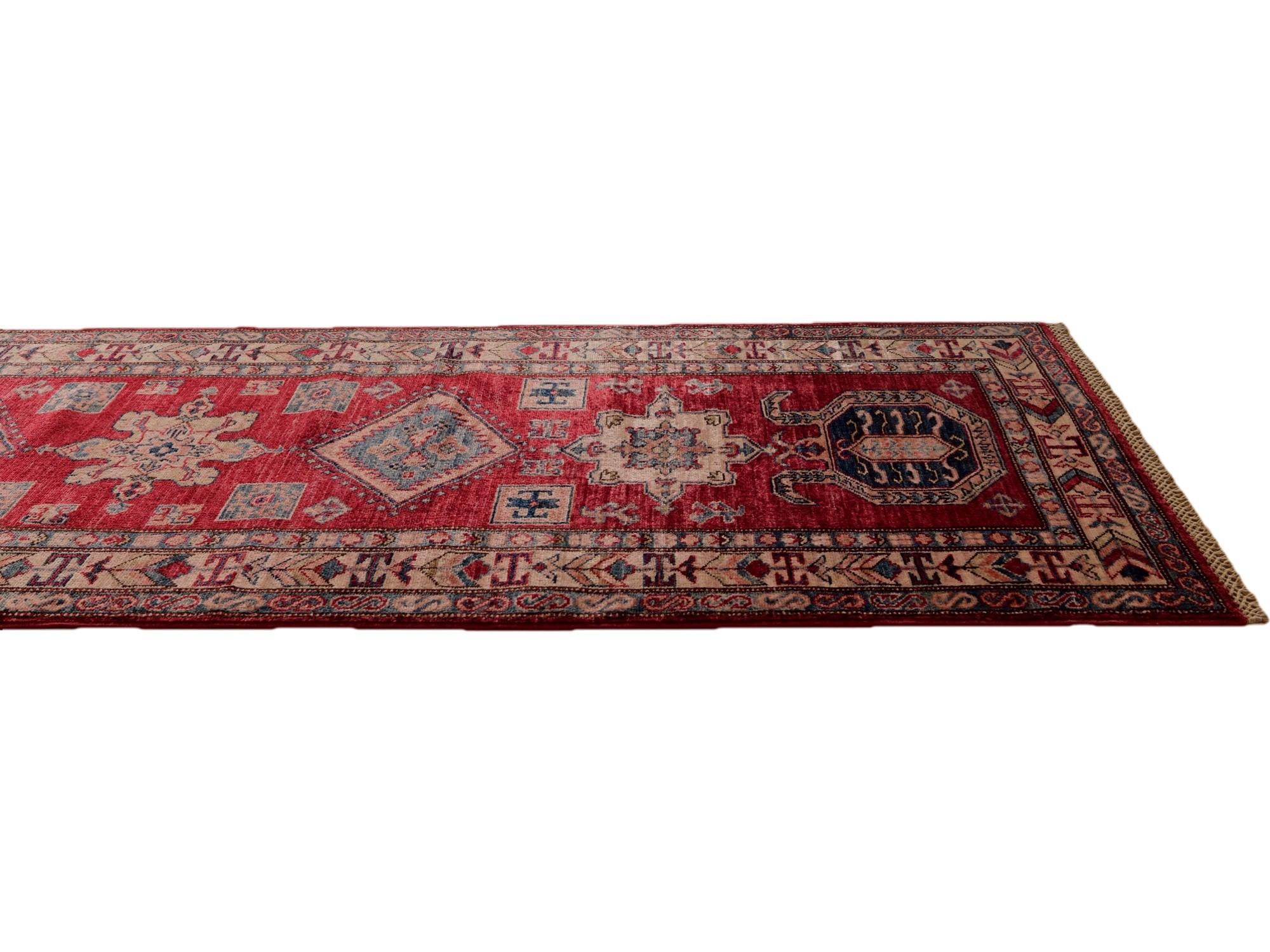 2' 10 x 11' 10 Hand Knotted Kazak Runner Rug