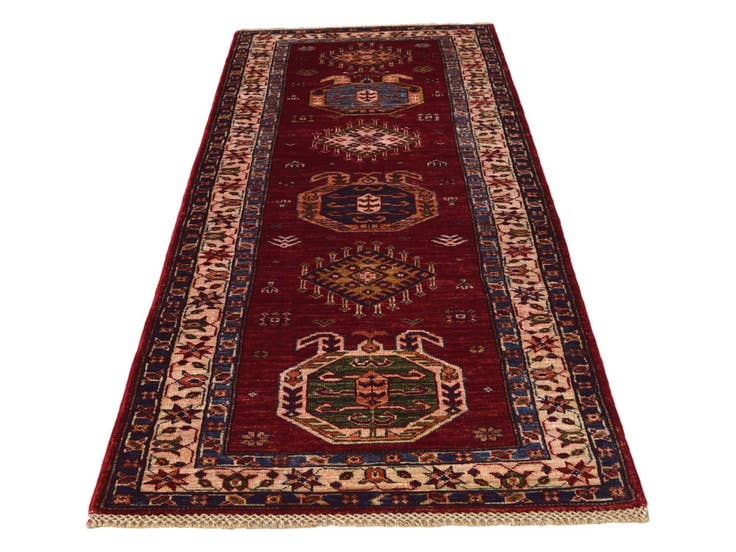 Detail image of 2' 8 x 6' 11 Hand Knotted Kazak Runner Rug