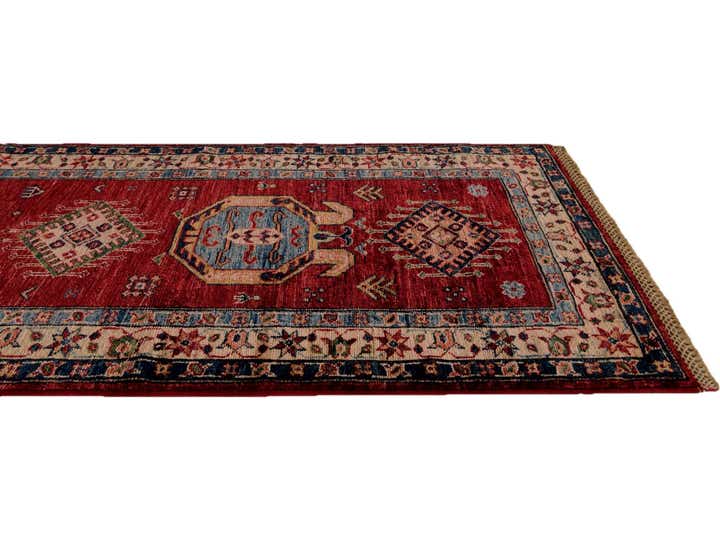 2' 8 x 6' 11 Hand Knotted Kazak Runner Rug