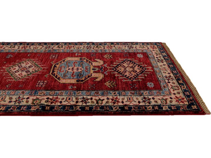 Detail image of 2' 8 x 6' 11 Hand Knotted Kazak Runner Rug