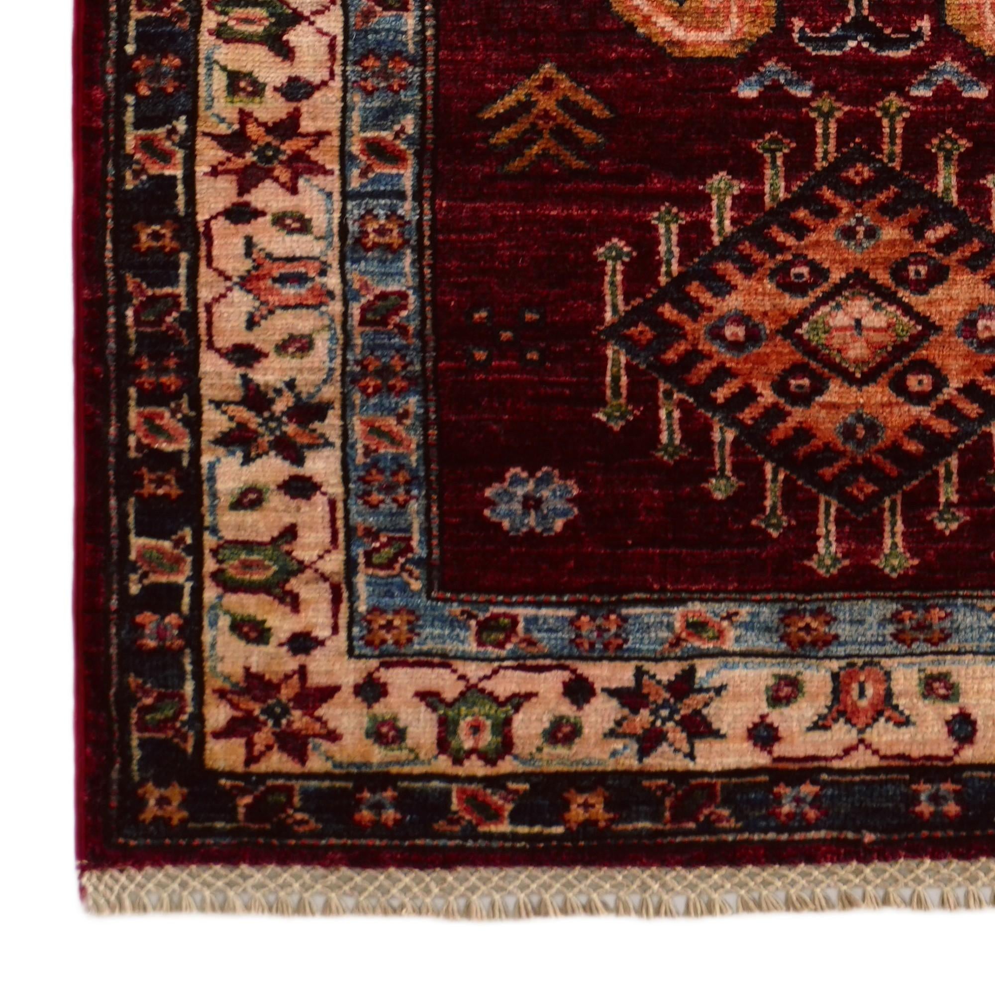 2' 8 x 6' 11 Hand Knotted Kazak Runner Rug