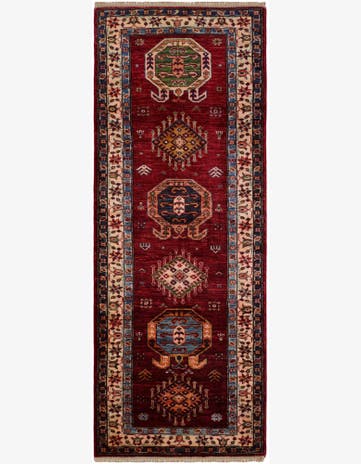 2' 8 x 6' 11 Hand Knotted Kazak Runner Rug