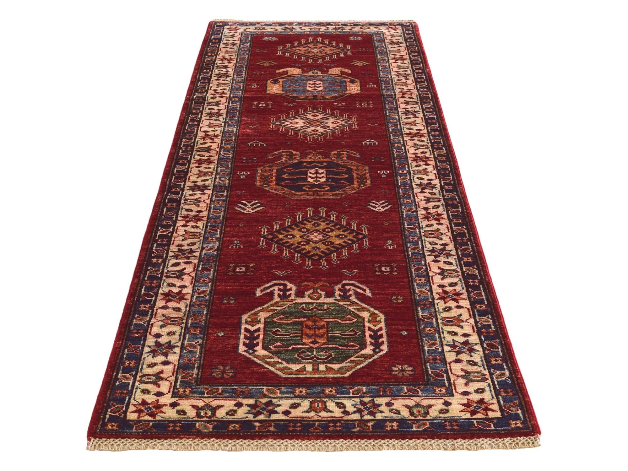 2' 6 x 6' 9 Hand Knotted Kazak Runner Rug