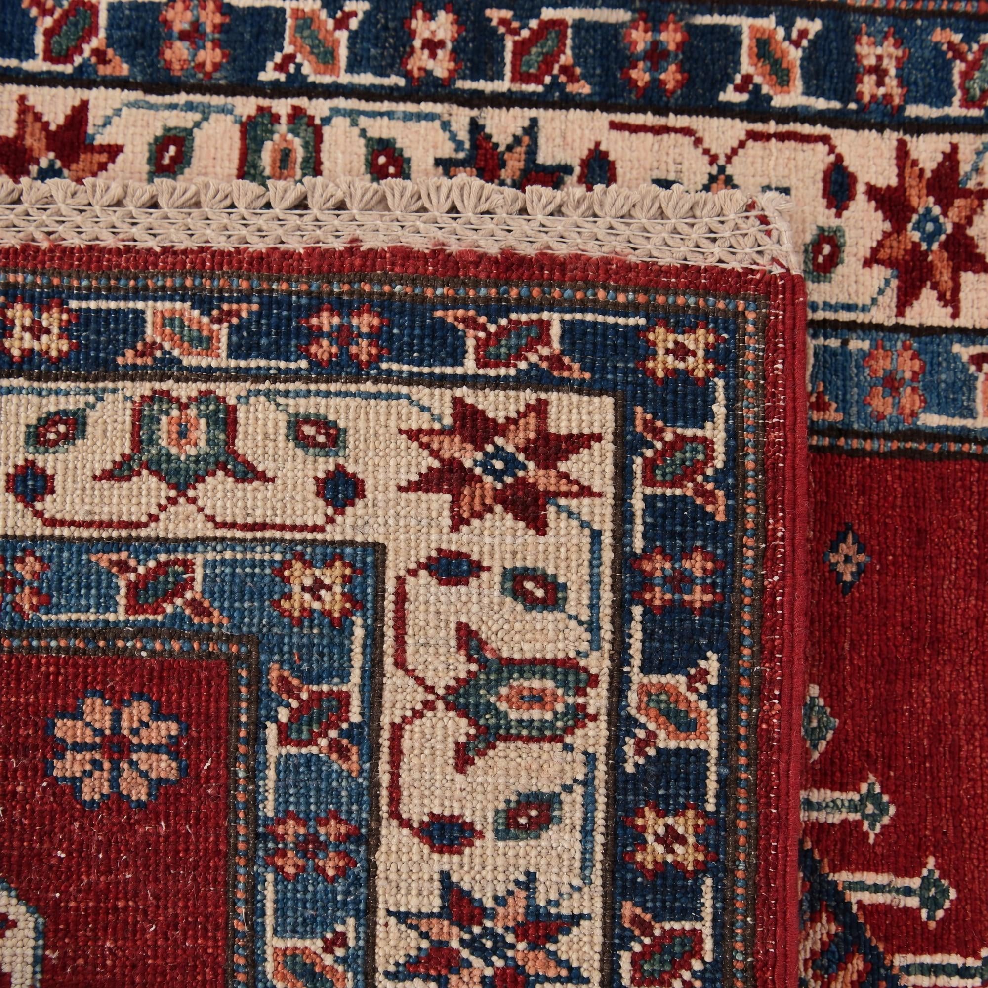 75cm x 205cm Hand Knotted Kazak Runner Rug