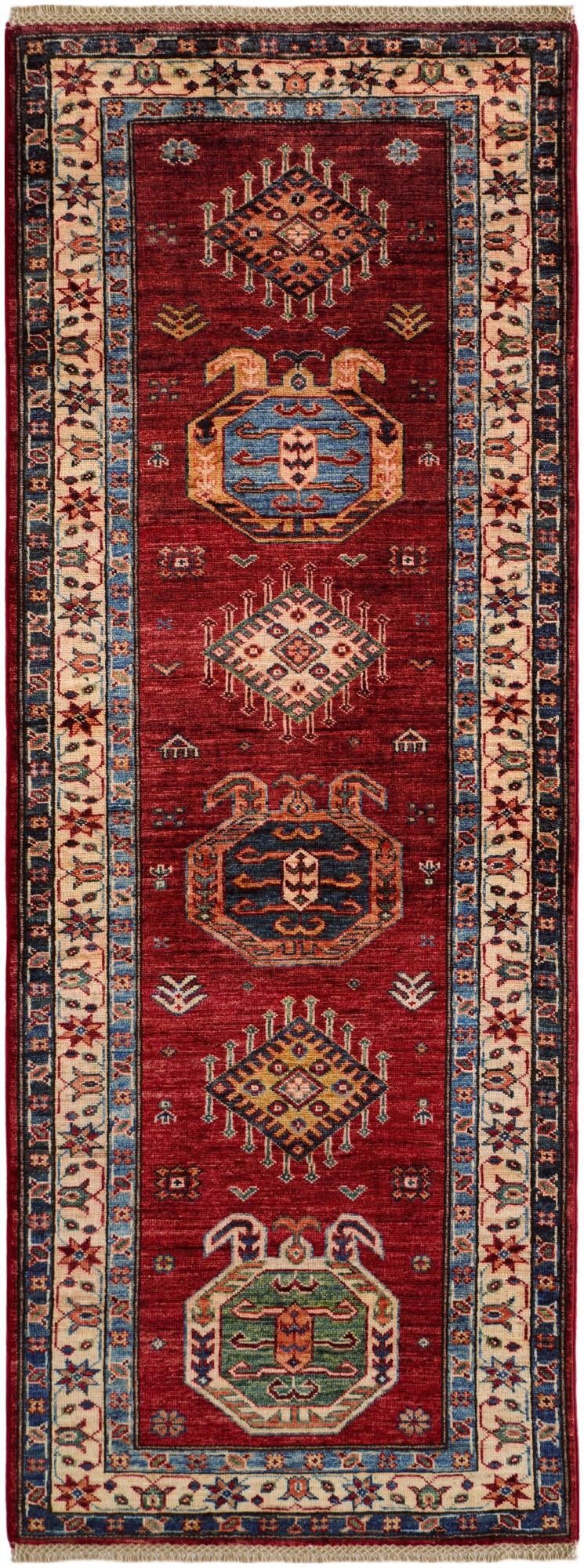 2' 6 x 6' 9 Hand Knotted Kazak Runner Rug