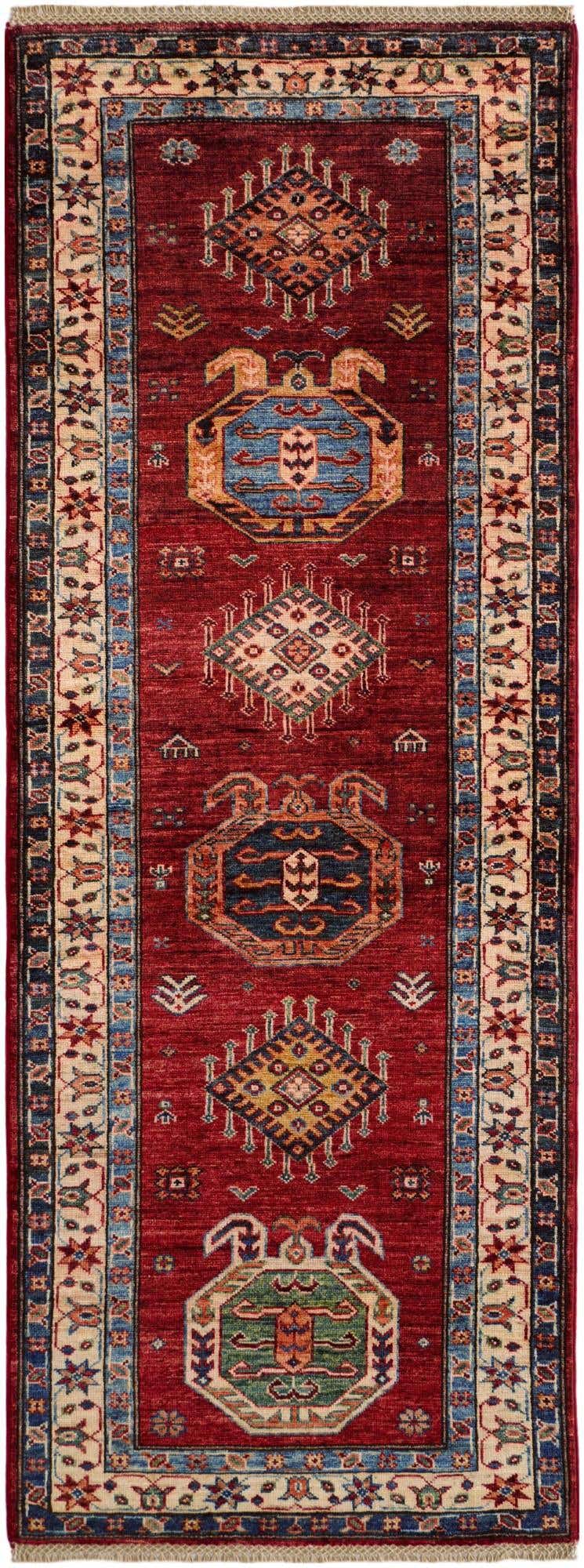 2' 6 x 6' 9 Hand Knotted Kazak Runner Rug