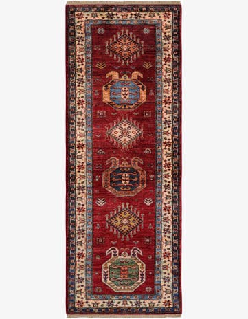 2' 6 x 6' 9 Hand Knotted Kazak Runner Rug