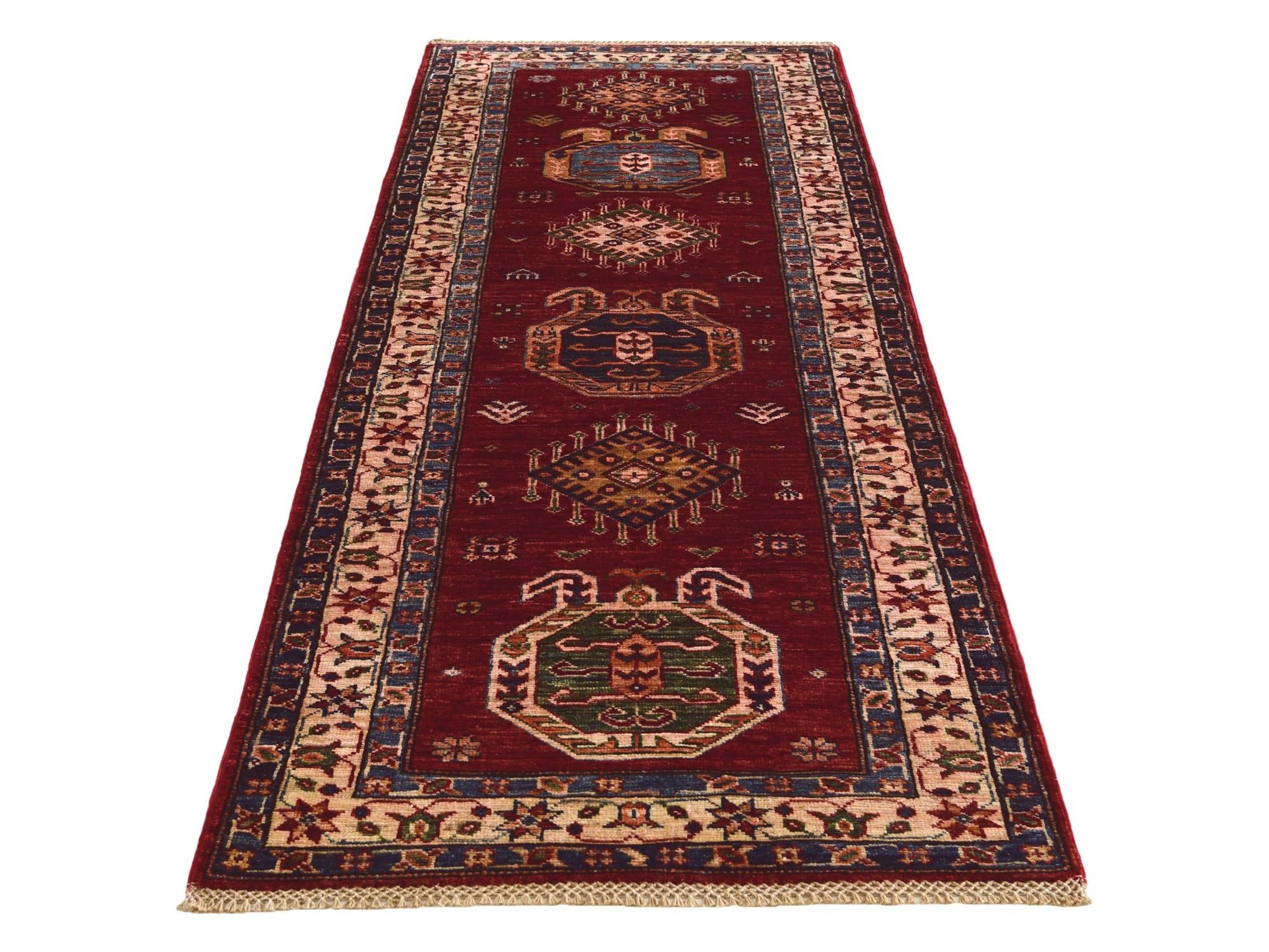 2' 7 x 6' 10 Hand Knotted Kazak Runner Rug