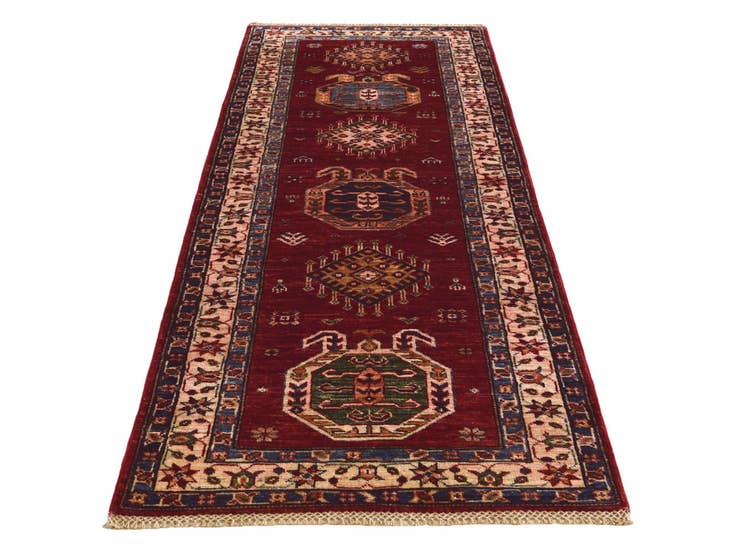 Detail image of 2' 7 x 6' 10 Hand Knotted Kazak Runner Rug