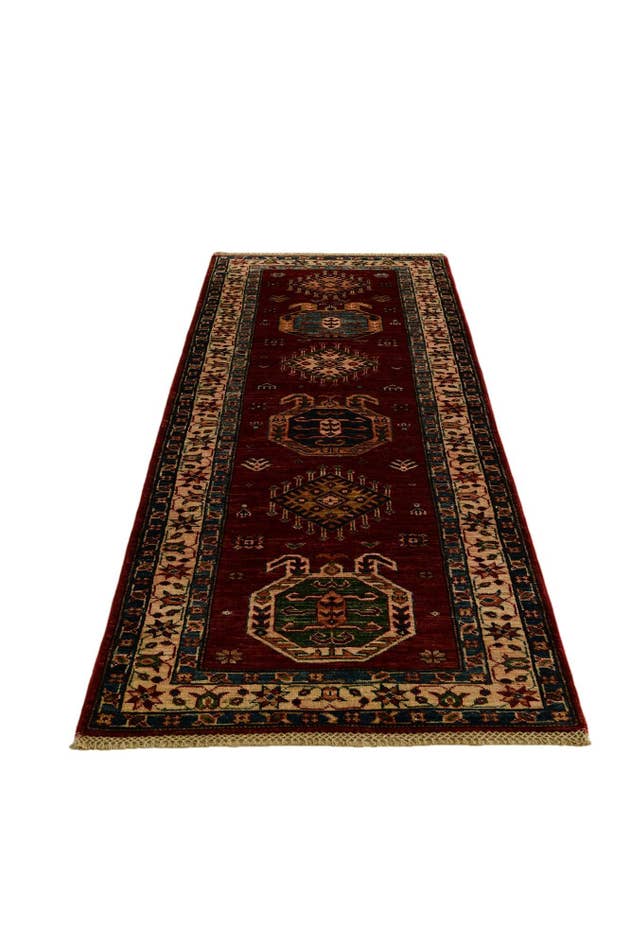 Detail image of 2' 7 x 6' 10 Hand Knotted Kazak Runner Rug