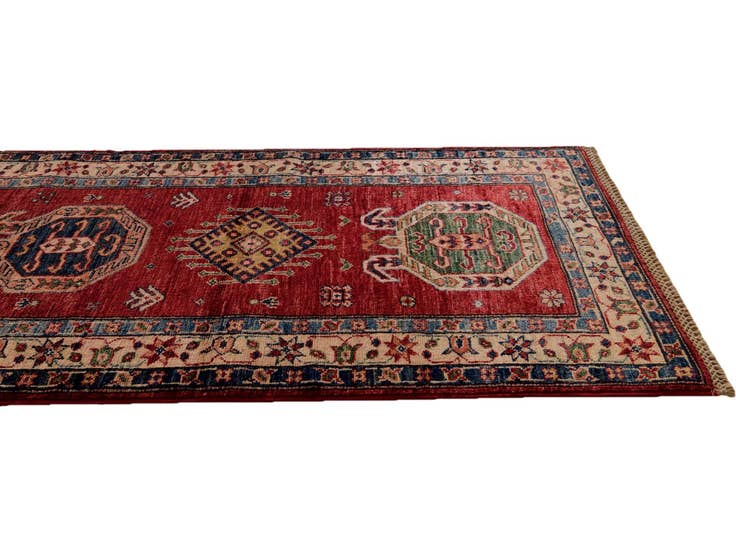 Detail image of 2' 7 x 6' 10 Hand Knotted Kazak Runner Rug