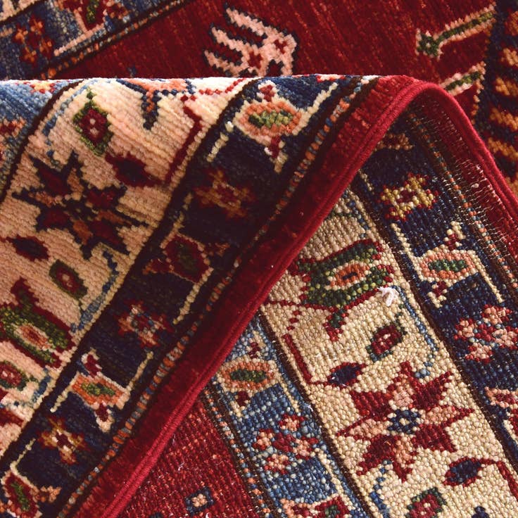 Detail image of 2' 7 x 6' 10 Hand Knotted Kazak Runner Rug