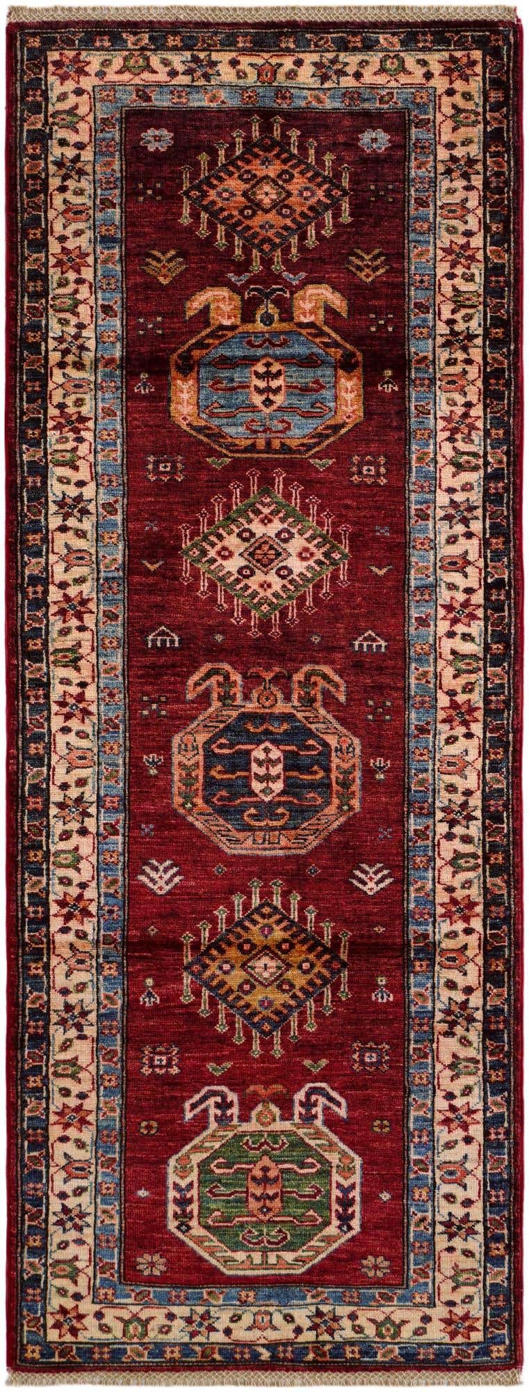 2' 7 x 6' 10 Hand Knotted Kazak Runner Rug