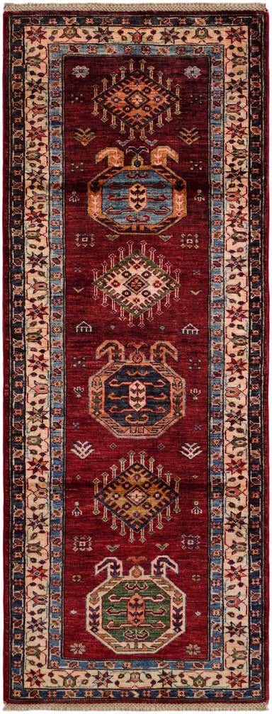 2' 7 x 6' 10 Hand Knotted Kazak Runner Rug