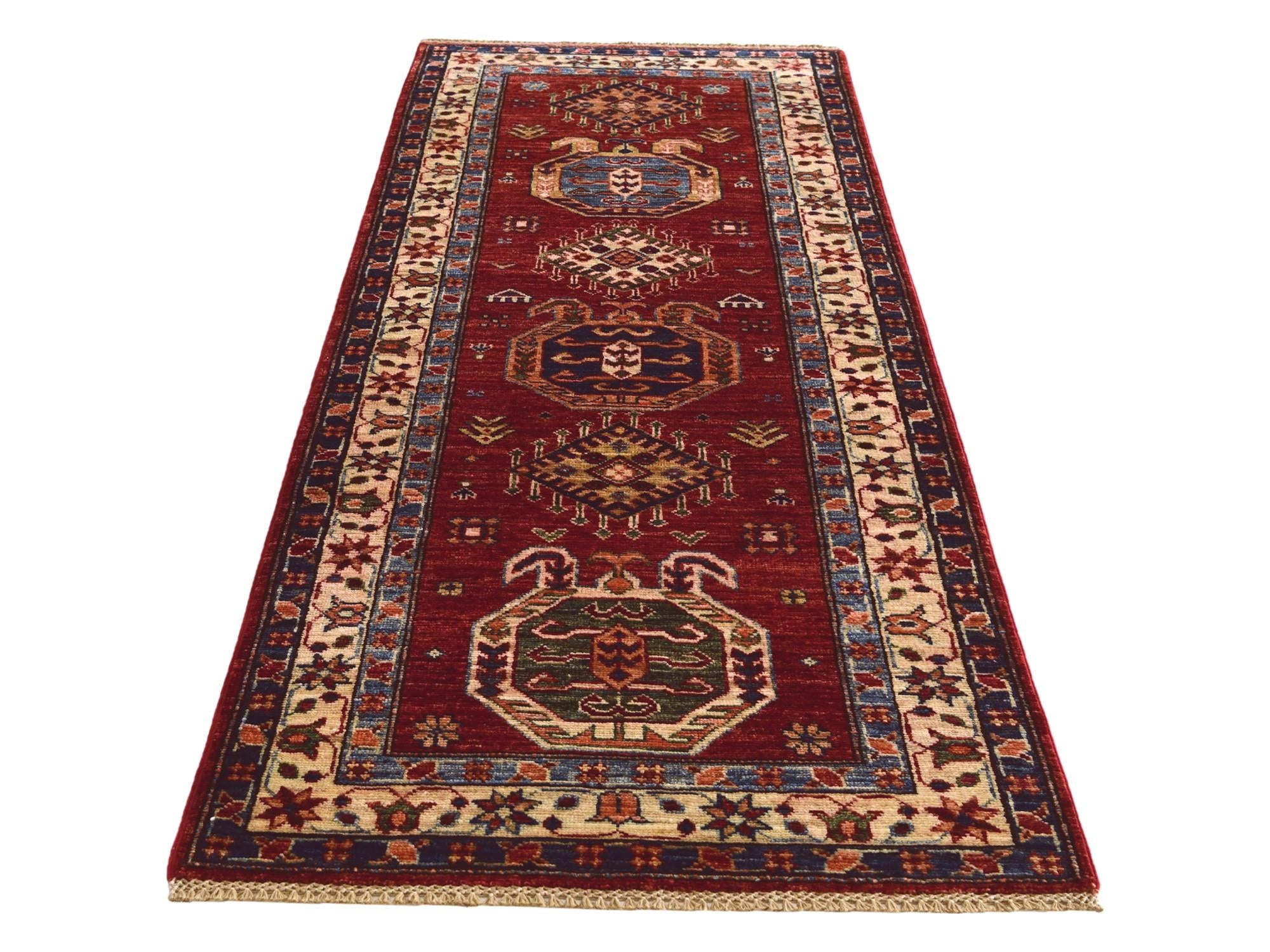 2' 6 x 6' 8 Hand Knotted Kazak Runner Rug