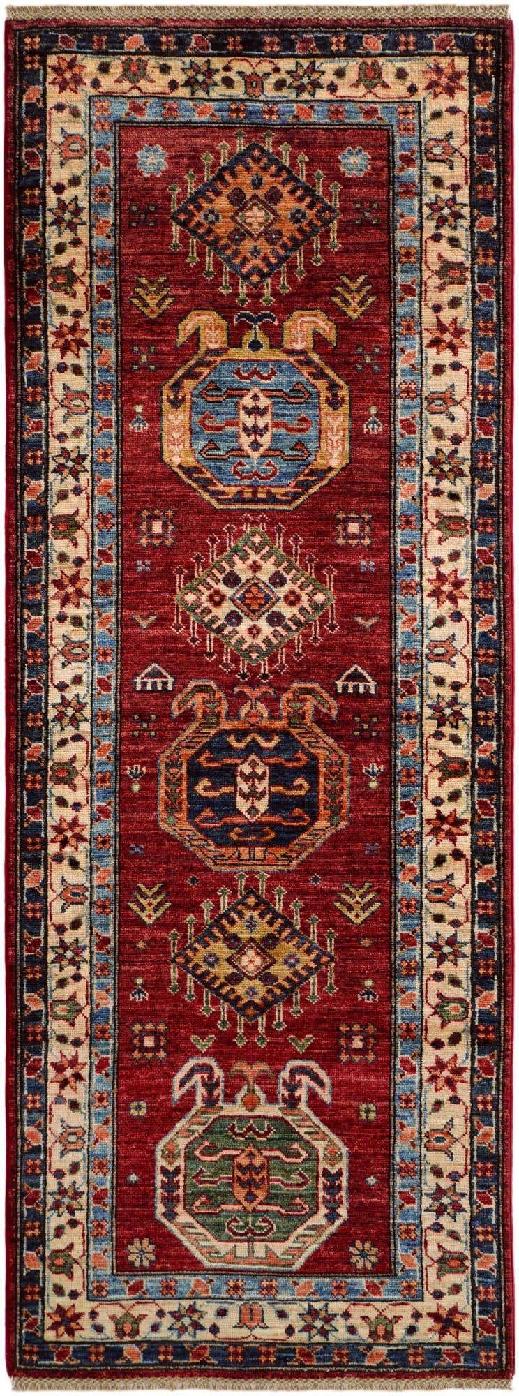 2' 6 x 6' 8 Hand Knotted Kazak Runner Rug