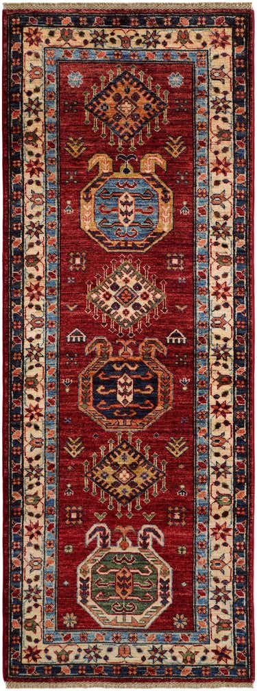 2' 6 x 6' 8 Hand Knotted Kazak Runner Rug