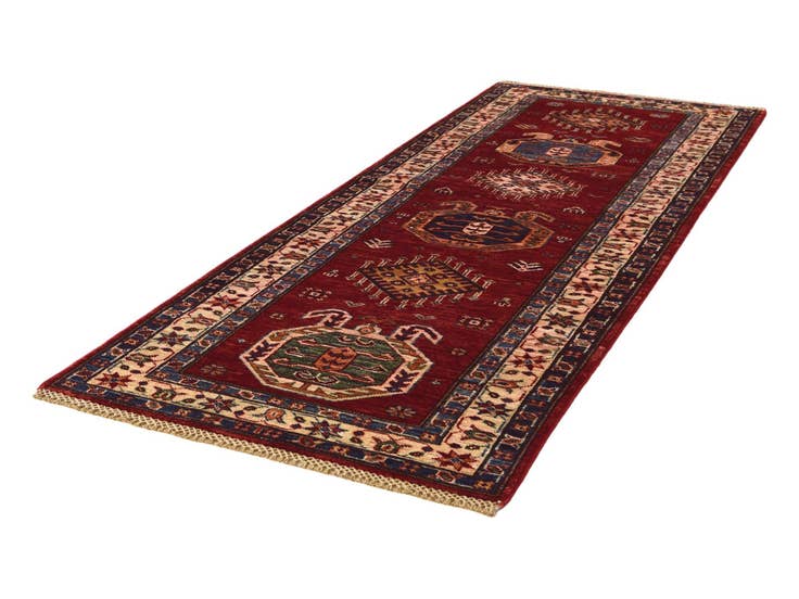 Detail image of 2' 7 x 6' 10 Hand Knotted Kazak Runner Rug